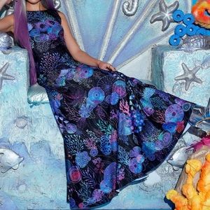 Black Milk Floral Coral Maxi Dress